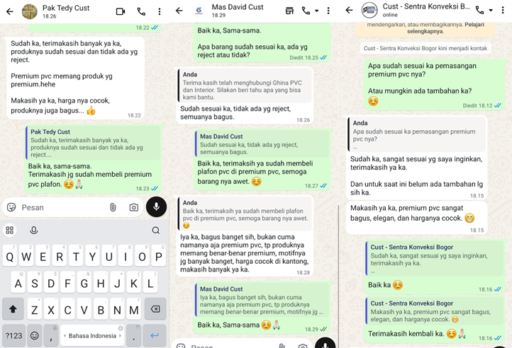 Premium PVC - Plafon PVC dan Wallpanel PVC/WPC Berkualitas tinggi dengan harga terbaik, info lengkap chat via WhatsApp 081110099979 - https://premiumpvc.com - Plafon PVC Premium di Bogor, Depok, Cianjur, Jakarta, Bekasi, Tangerang, Tangerang Selatan, Cikarang, Cibinong, Sukabumu, Karawang, Cimahi, Bandung, Serang, Banten, Jawa Barat, dan sekitarnya.